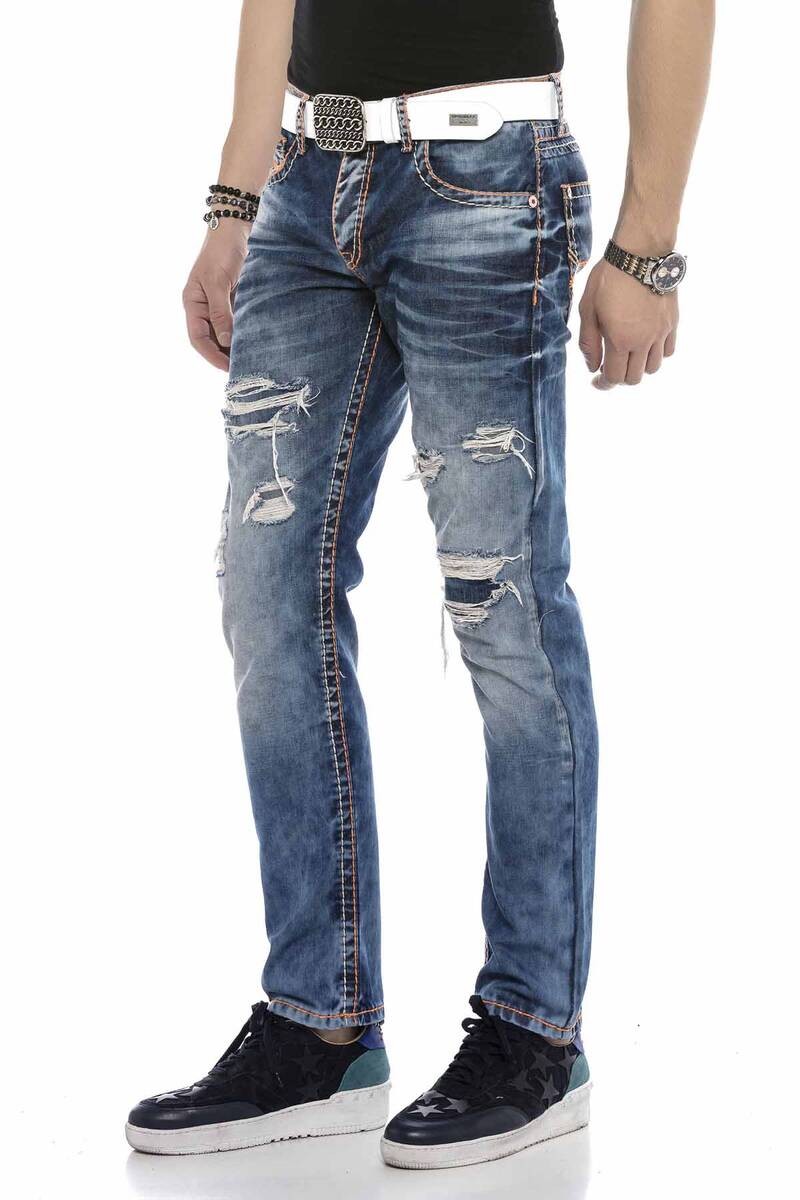 CD604 Men's comfortable jeans in a destroyed look