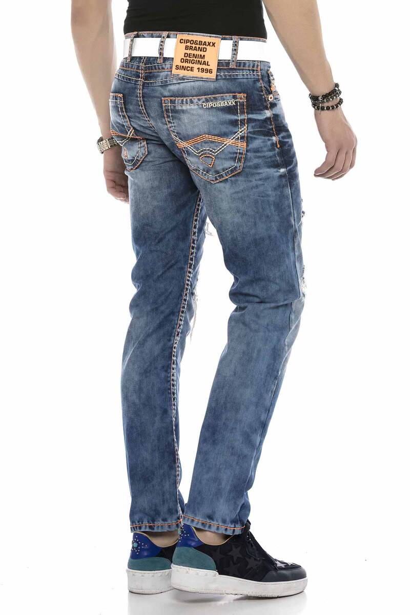 CD604 Men's comfortable jeans in a destroyed look