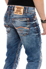 CD604 Men's comfortable jeans in a destroyed look