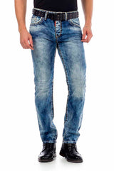 CD434 Men's slim-fit jeans with button pockets in regular fit