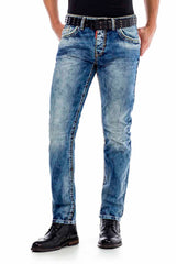 CD434 Men's slim-fit jeans with button pockets in regular fit