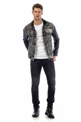 CD426 Men's comfortable jeans with rivet details