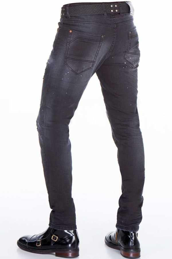 CD388 Men's comfortable jeans with destroyed effects