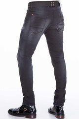 CD388 Men's comfortable jeans with destroyed effects