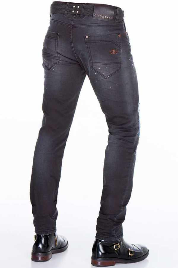CD388 Men's comfortable jeans with destroyed effects