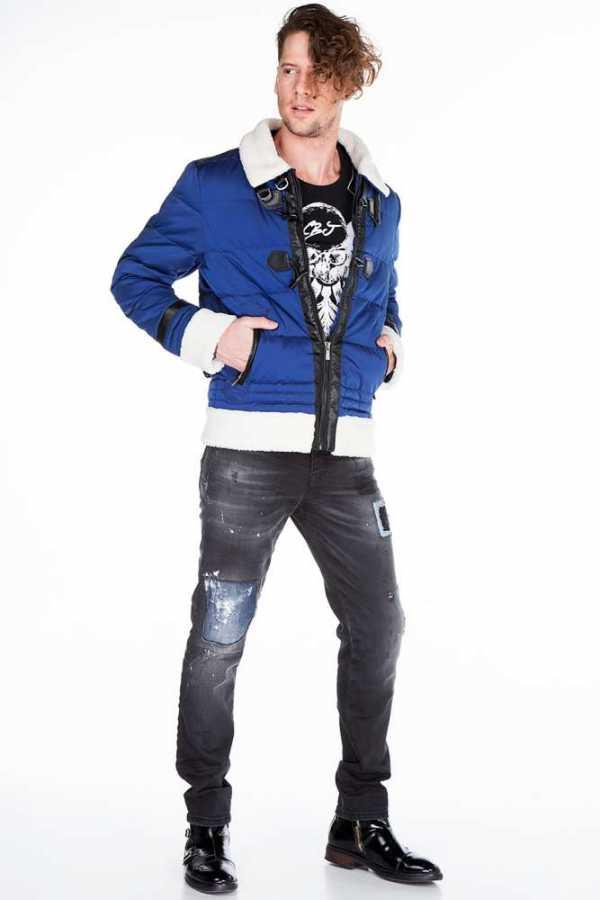 CD388 Men's comfortable jeans with destroyed effects