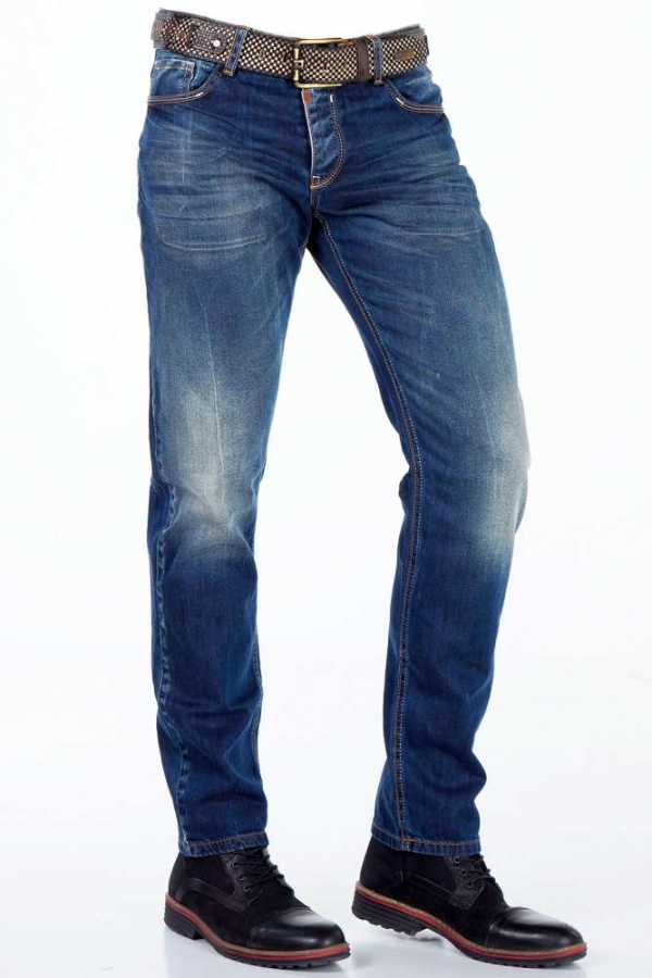 CD331 Men's comfortable jeans with a subtle wash, straight fit