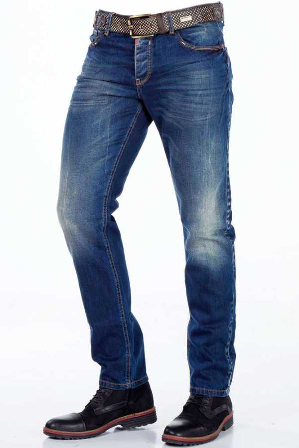 CD331 Men's comfortable jeans with a subtle wash, straight fit