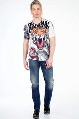 CD331 Men's comfortable jeans with a subtle wash, straight fit