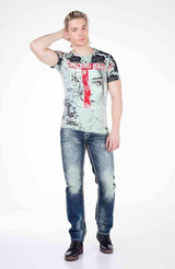 CD329 Men's comfortable jeans with a great wash