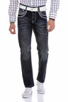 CD324 Men's comfortable jeans with special decorative stitching
