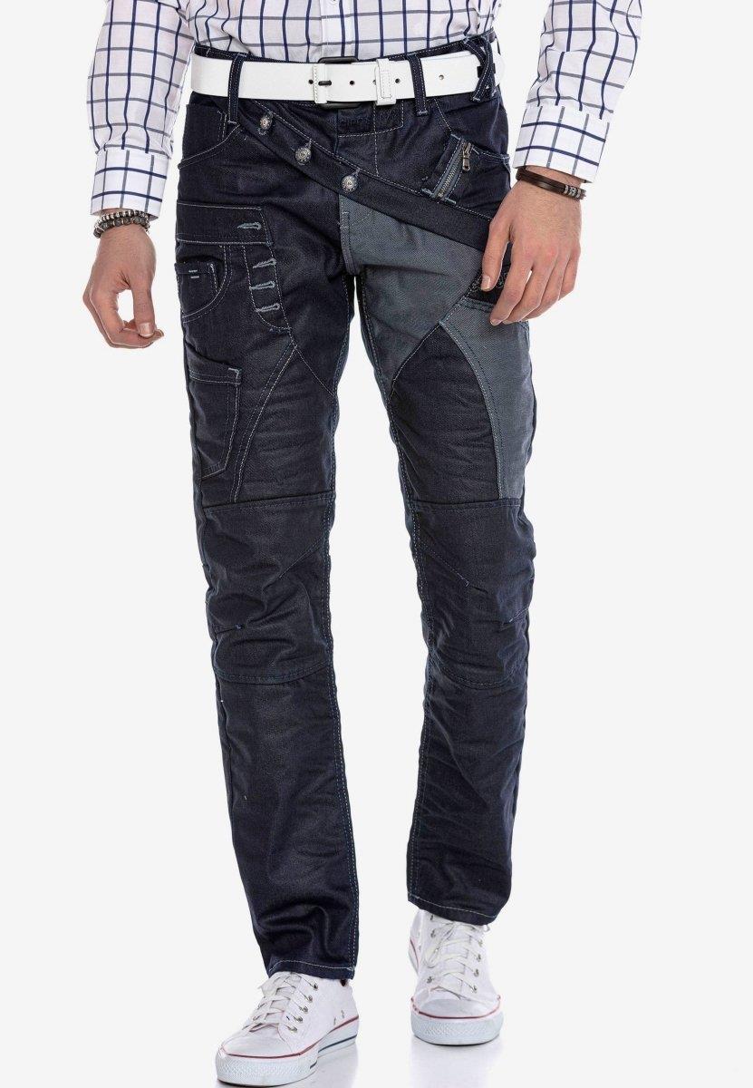 CD301 men's comfortable jeans in a patchwork look in a straight fit