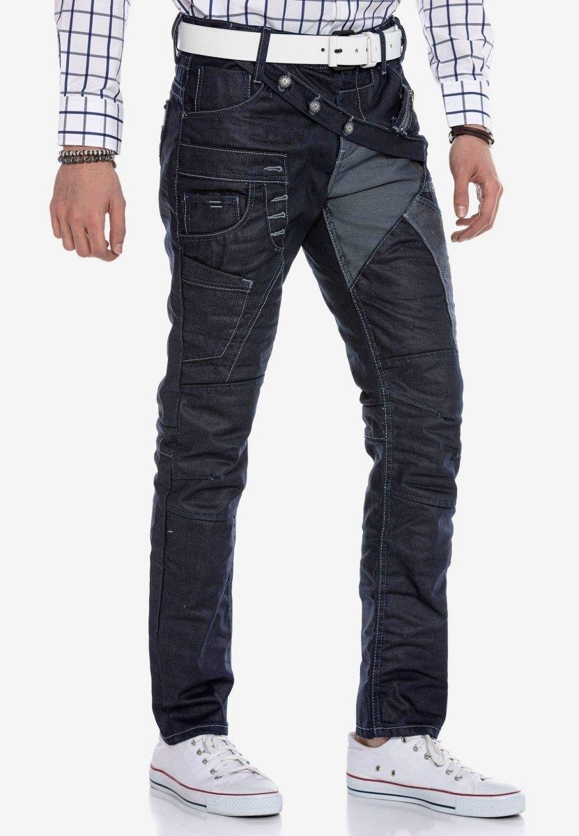 CD301 men's comfortable jeans in a patchwork look in a straight fit