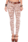 CBW-0521 women's camouflage jeans - feminine military look in rosé