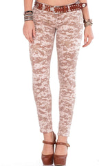CBW-0521 women's camouflage jeans - feminine military look in rosé