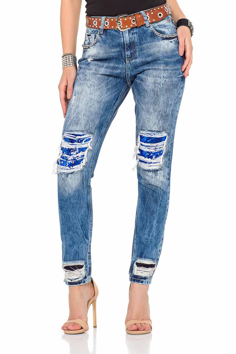 WD305 Women's skinny jeans with boyfriend cut