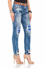 WD305 Women's skinny jeans with boyfriend cut