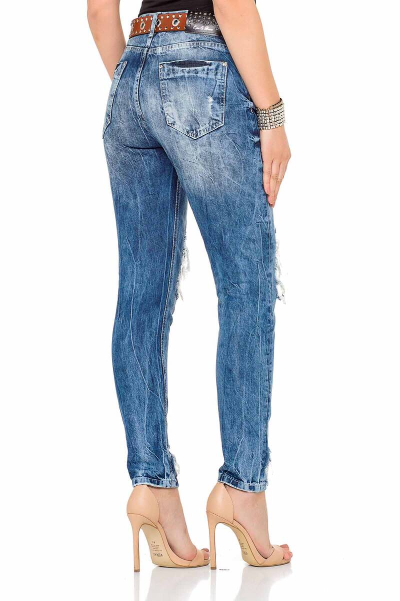 WD305 Women's skinny jeans with boyfriend cut