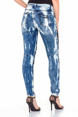 WD368 Women's skinny jeans with fashionable embroidery