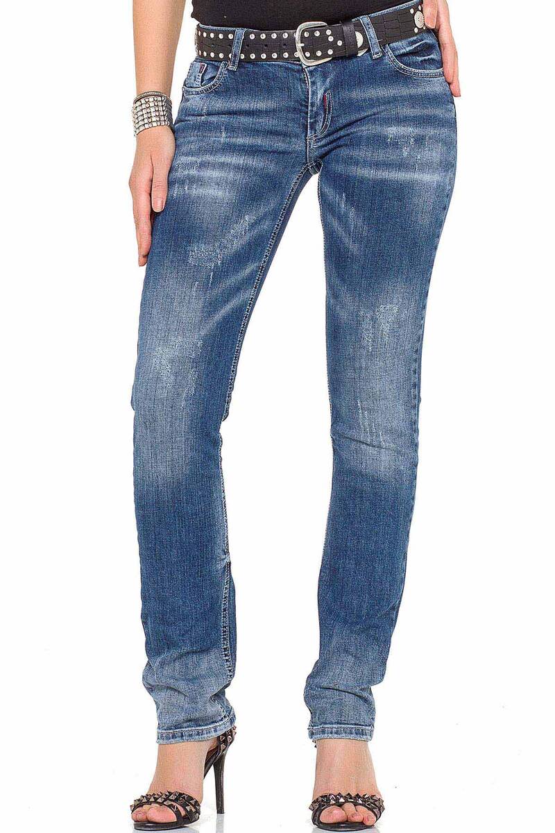 WD364 Women's comfortable jeans with trendy bootcut