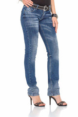 WD364 Women's comfortable jeans with trendy bootcut