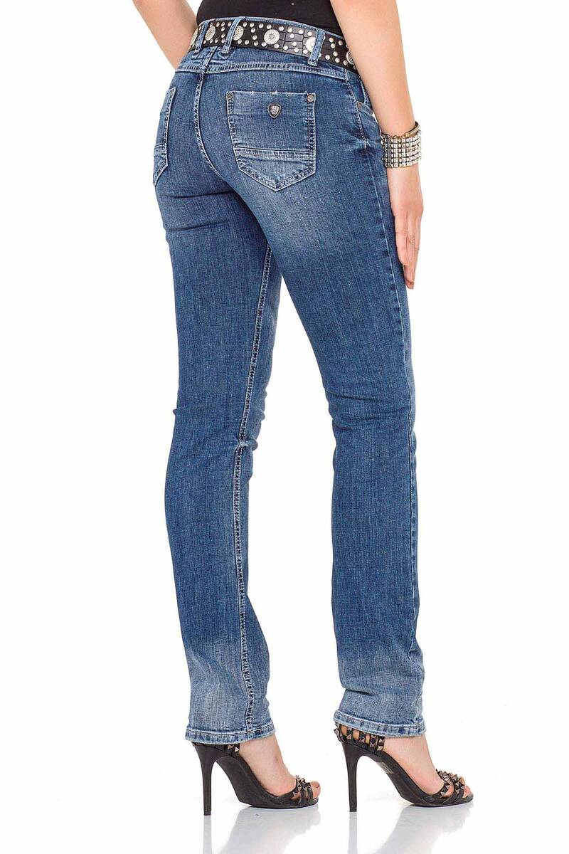 WD364 Women's comfortable jeans with trendy bootcut