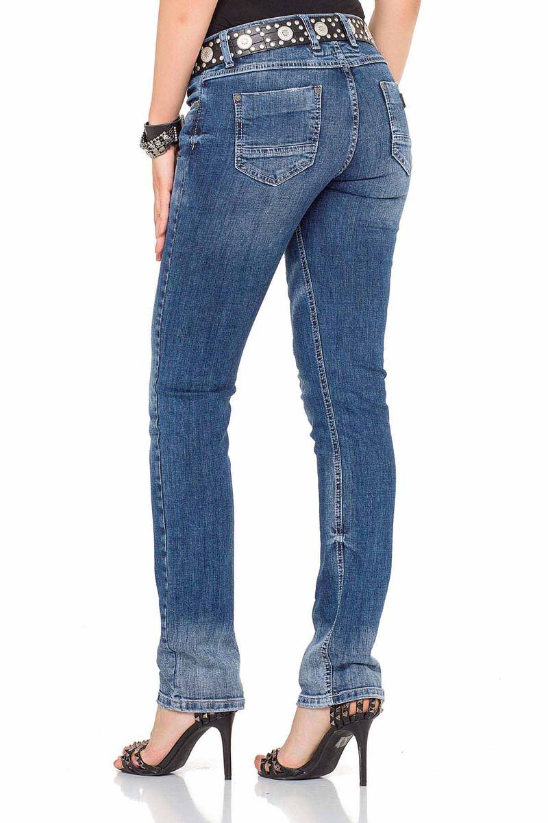 WD364 Women's comfortable jeans with trendy bootcut