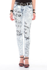 WD370 – Women's Jeans with Graffiti Print