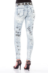 WD370 – Women's Jeans with Graffiti Print