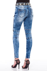 WD365 – Women's jeans with zipper details and biker style
