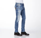 CD230 Men's Slim Fit Jeans – Lightweight denim trousers in blue with a used wash and contrast stitching | Modern fit for everyday wear and leisure