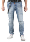 CD191 Men's Slim-Fit Jeans with Patch