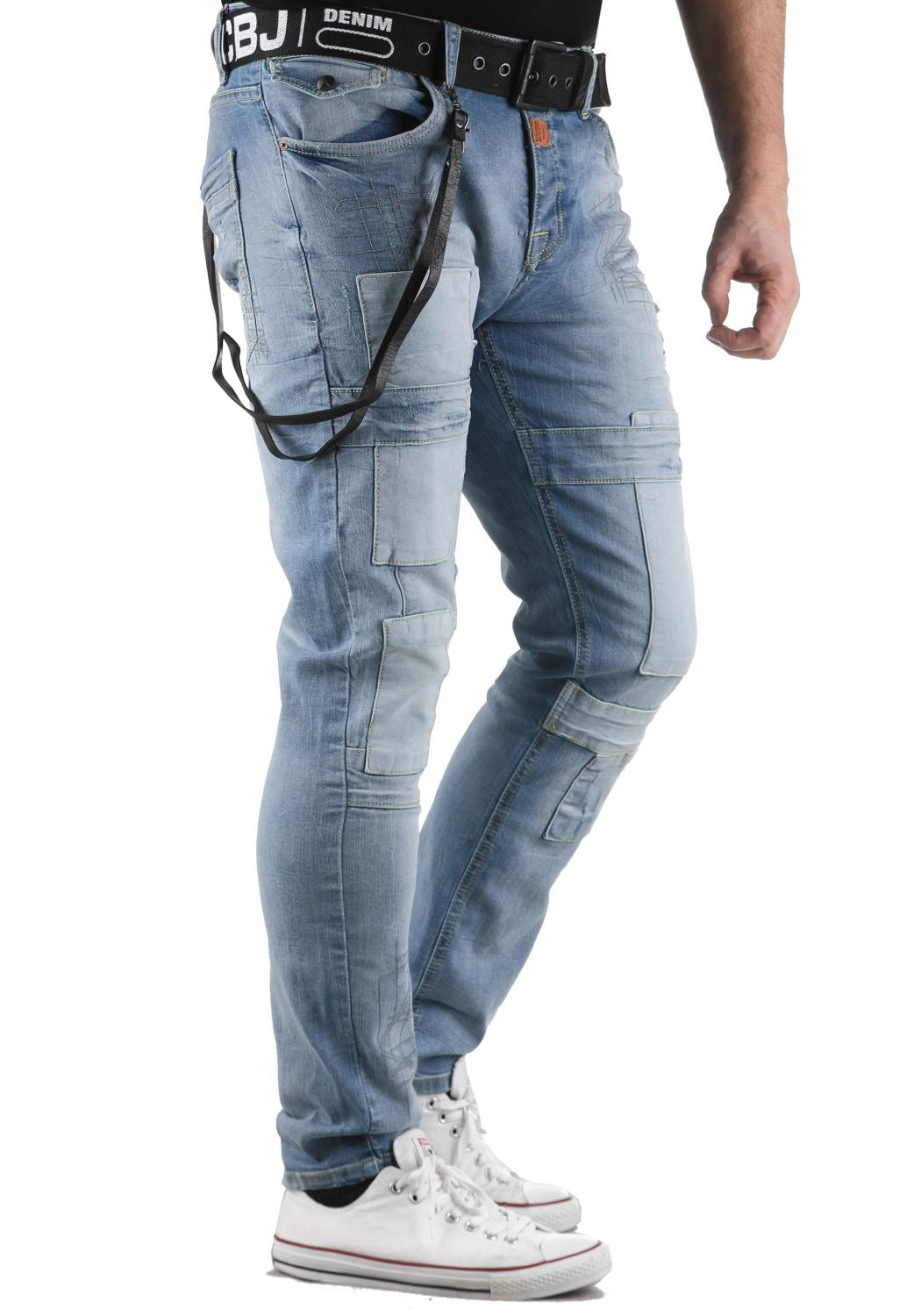 CD191 Men's Slim-Fit Jeans with Patch