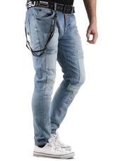 CD191 Men's Slim-Fit Jeans with Patch