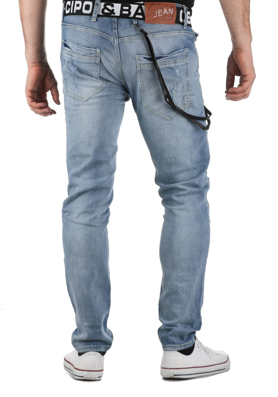 CD191 Men's Slim-Fit Jeans with Patch