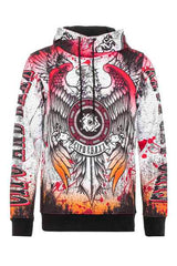 CL470 Men's hooded sweatshirt with cool all-over print