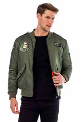 CM133 Men's Transitional Bomber Jacket – Lightweight & Striking | With Patch Details & Sporty Cut