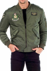 CM133 Men's Transitional Bomber Jacket – Lightweight & Striking | With Patch Details & Sporty Cut