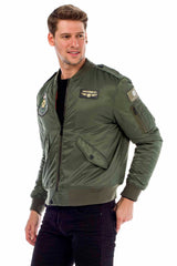 CM133 Men's Transitional Bomber Jacket – Lightweight & Striking | With Patch Details & Sporty Cut