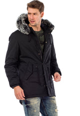 CM150 – Warm, stylish & with a fur-trimmed hood in khaki