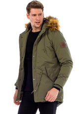 CM150 – Warm, stylish & with a fur-trimmed hood in khaki
