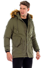 CM150 – Warm, stylish & with a fur-trimmed hood in khaki