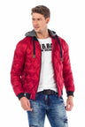 CM152 Men's Winter Jacket – Saxblue Quilted Jacket with Detachable Hood & Shiny Finish | Warm Streetwear for Cold Days