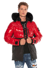 CM166 Men's Winter Jacket – Detachable Hood & Functional Details