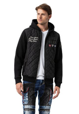CJ303 Men's jacket with padded diamond pattern and sweat details
