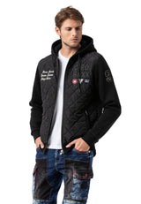 CJ303 Men's jacket with padded diamond pattern and sweat details