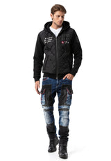 CJ303 Men's jacket with padded diamond pattern and sweat details