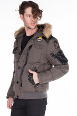 CM120 Men's Winter Jacket – with detachable hood & sporty look