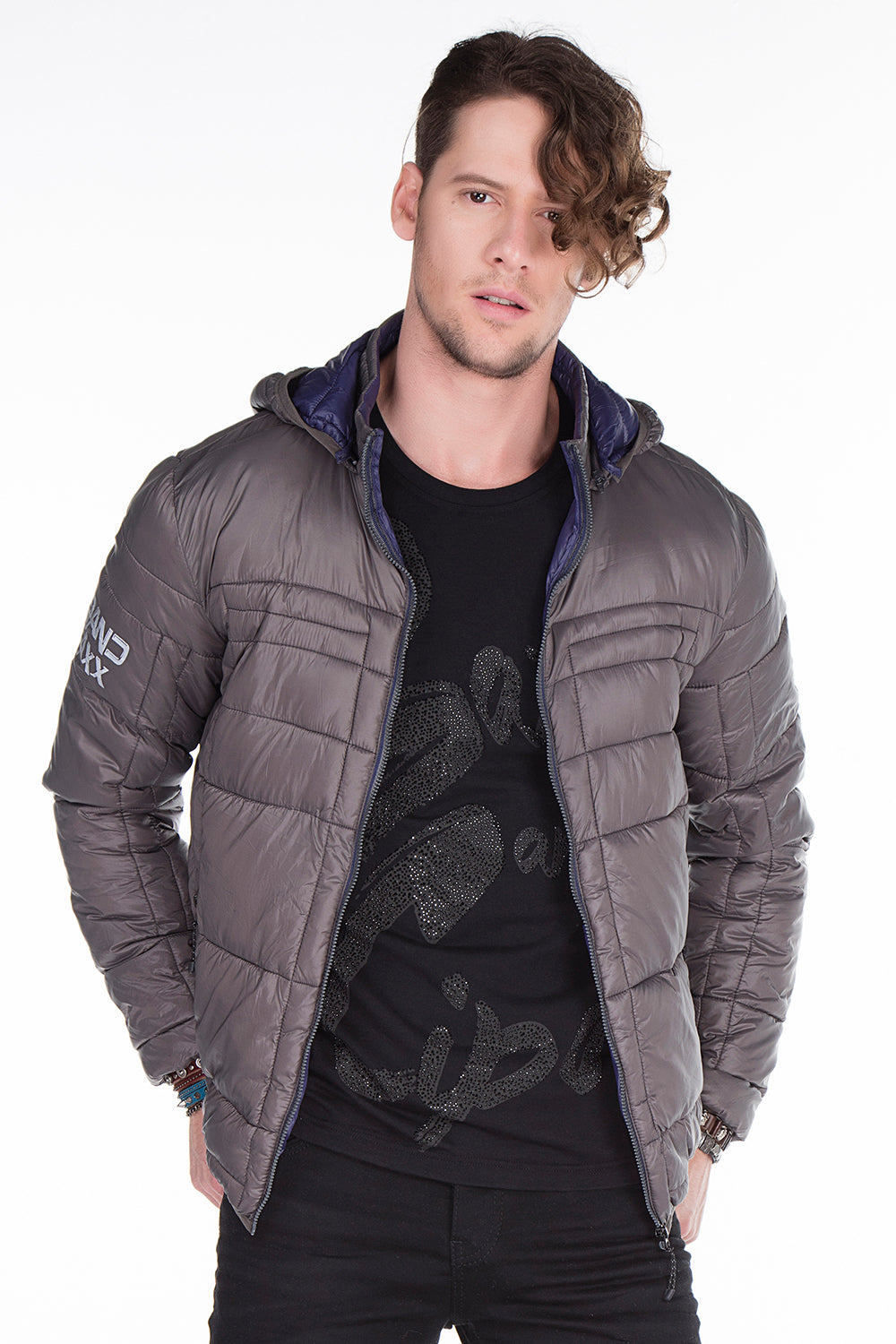 CM127 Men's Winter Jacket – Quilted Design & Detachable Hood
