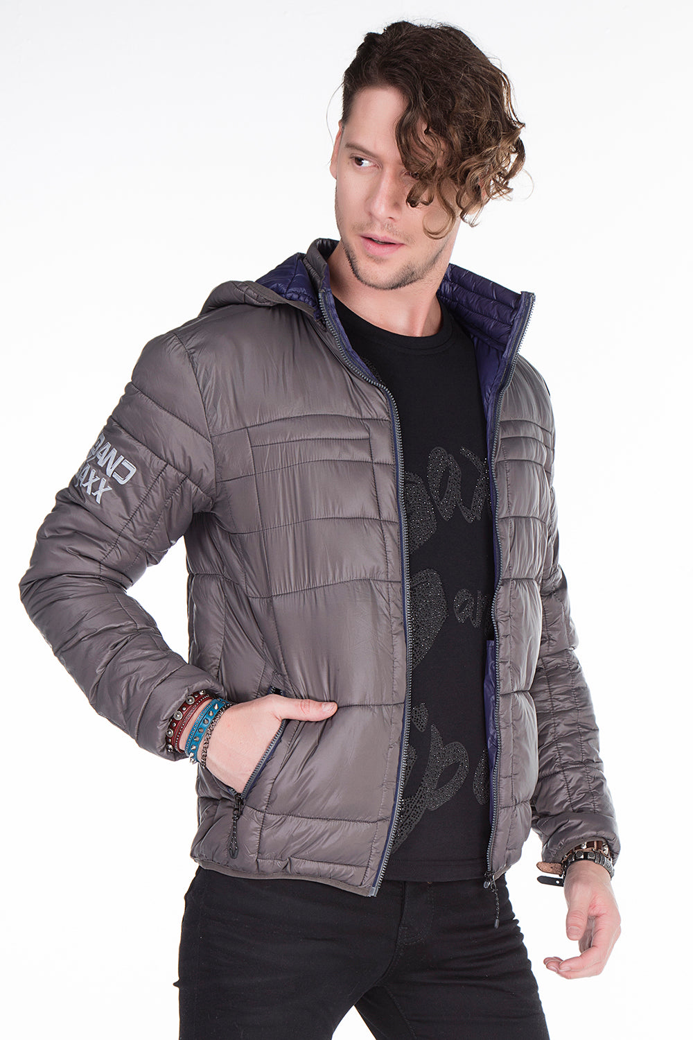 CM127 Men's Winter Jacket – Quilted Design & Detachable Hood